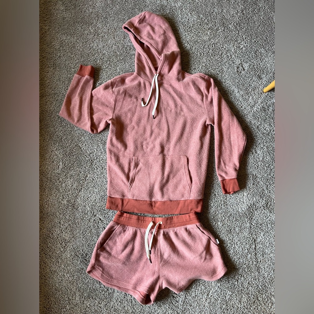 Women's Feat Clothing Blanketblend Move Hoodie + Short Set - Burnt orange/red, M